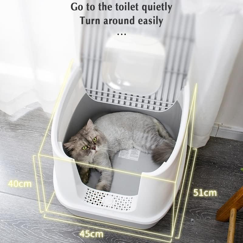 LEPSJGC котешката тип мида за котки, Защитен от Пръски вода, Закрит Висока Ограда, Мебели за Котешки тоалетни (Цвят: D)