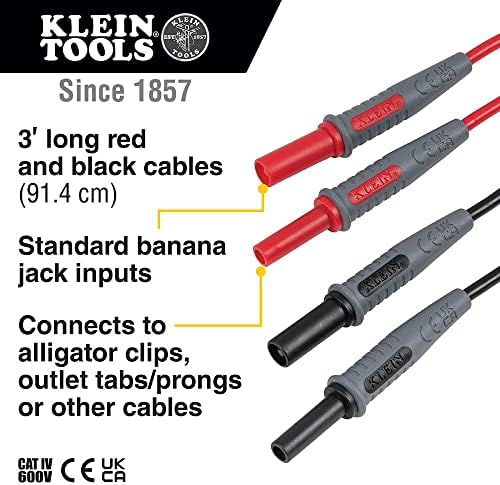 Klein Tools 69359 Подводящие адаптери, са приложени към зажимам тип Крокодил, събота и Неделя язычкам, за всички Броячи с части за свързване