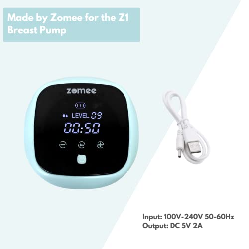Преносимото USB-кабел за зареждане Zomee и ac адаптер, съвместим с двоен електрически молокоотсосом Z1