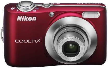 Цифров фотоапарат Nikon Coolpix L22 на 12,0 Mp с 3,6-кратно оптично увеличение, 3,0 инчов LCD дисплей (червен-основни)