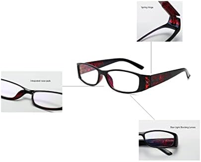 YQJYWZTF 3 Опаковки Големи Кръгли Очила За Четене на Жените и Мъжете Анти Синя Светлина Компютър Пружинен Шарнир Четец