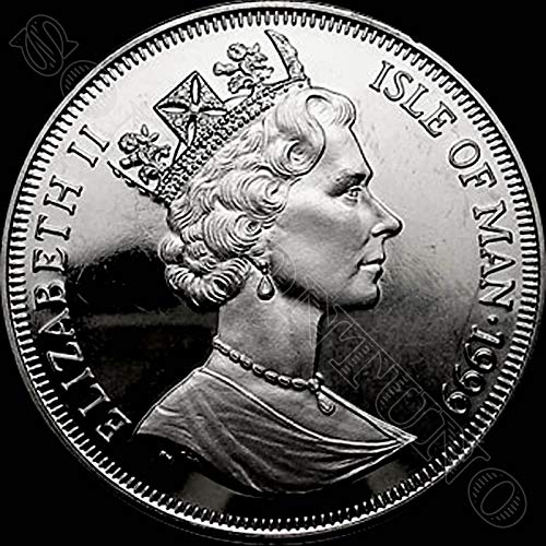 1999 БРИТАНСКАТА СИНЯ КОТКА - Необращенная Медно - Никелова монета в купюри от 1 короната - Остров Ман