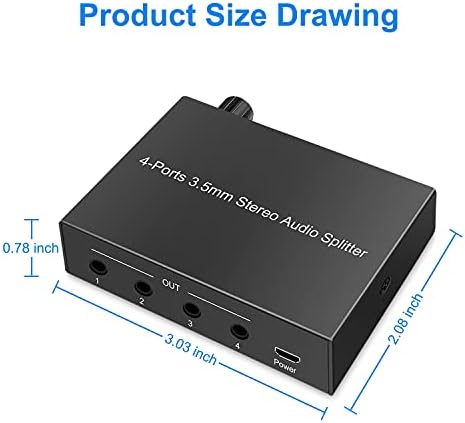Аудиопереключатель 3,5 мм/кутия за избор на звук Поддържа връзка активни високоговорители, слушалки, MP3 / MP4, Android телефон, игрова