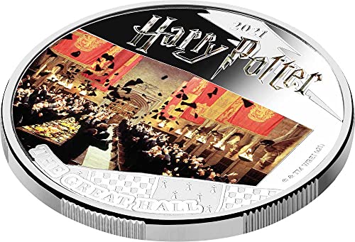 2021 DE Хари Потър Самоа 2021 PowerCoin Голямата зала Хари Потър 1 Унция Сребърна монета 5 $ Самоа 2021 Пруф