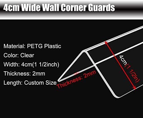 JYHHCYS Extra Wide 4 3 2,5 см, Прозрачна Стена, Ъглови Защитни щитове ленти с панделки, с дължина 80 1 1,2 1,3 1,5 1,6 м, Самозалепващи