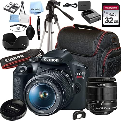 - Рефлексен фотоапарат Canon EOS Rebel T7 с обектив EF-S 18-55 mm F /3,5-5,6 Zoom is II + 32 GB памет + калъф + статив (комплект от 20 бр.)