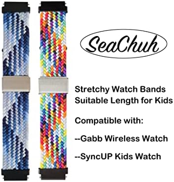 SeaChuh 2 Опаковки Еластични плетени ленти за часа, Съвместими с детски часовник SyncUp Kids Watch или Gabb Watch for Kids