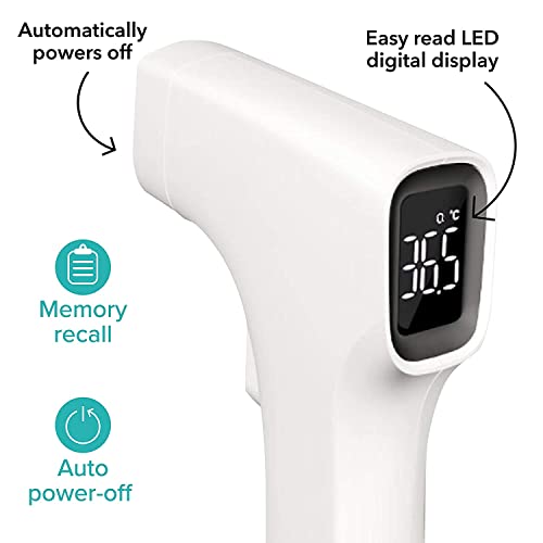 Безконтактен Инфрачервен термометър Dr. Talbot's Easy Handle с led екран, индикатор за предупреждение за повишаване на температурата, точно