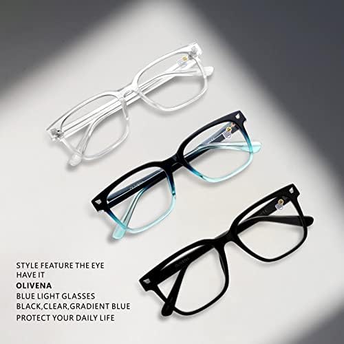 OLIVENA 3 Опаковки Сини Екранировка Точки за жени/Мъже, Срещу Пренапрежение на очите, UV-отблясъци, Синя Светозащитные Очила за телевизор,