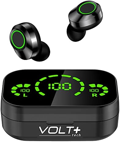Слушалки Volt Plus TECH Wireless V5.3 LED Pro, Съвместими с вашето устройство Jabra Буря IPX3 Bluetooth, предпазва от вода и пот/намаляване