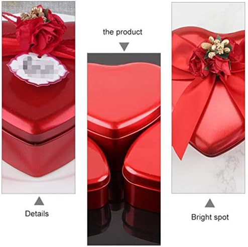 Hemoton Червено Сърце Метални Кутии Любов Кутия За Кутии във Формата На Сърце Празни Подаръчни Кутии За Бонбони Банка За Съхранение на