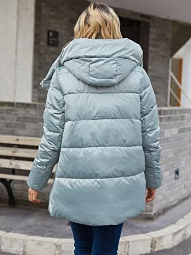 Якета EDWOL за жени - Пуховое зимно палто с качулка на експозиции (Цвят: бледо синьо, Размер: XX-Large)