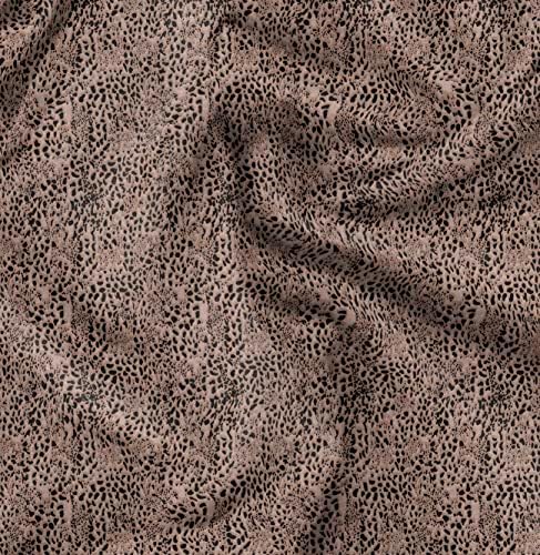 Тъкан от полиэстерового крепа Soimoi, леопардовый разпечатки от животински кожи, шевна плат с ширина 52 инча