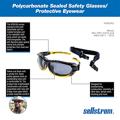 Защитни очила Sellstrom с печата от поликарбонат, Предпазни очила с твърдо покритие Против замъгляване, Тъмни Очила, Балистични рейтинг