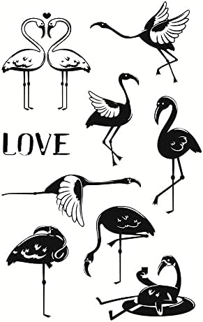 Прозрачни Печати с изображение на Фламинго в Деня на Св. Валентин, Любов Лебед Животни Модел Прозрачен Печат на Прозрачни