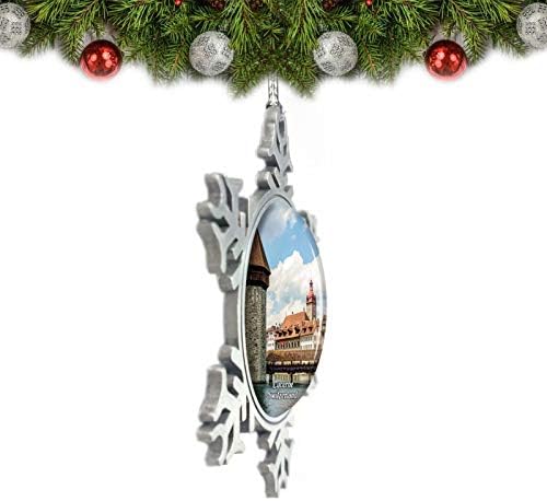 Умсуфа Швейцария Параклис Мост Люцерн Коледен Орнамент За Украса На Елхата Crystal Метален Сувенир Подарък