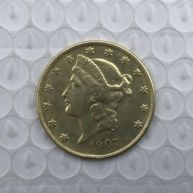 1907S Версия на Американската 20 Златни Монети Латунная Антични Ръчна Чуждестранна Възпоменателна Монета 34 мм
