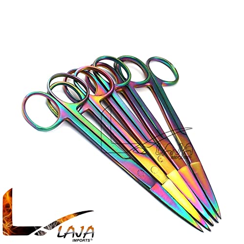 LAJA ВНАСЯ Комплект от 5 Многоцветни Светещи ножици за работа с Титан Sharp/Sharp 5,5 От директен Неръждаема стомана