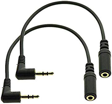 MMNNE 2 бр 8-инчов 3 Щифта аудио кабел с 3,5 мм конектор под прав ъгъл към конектора 3,5 мм