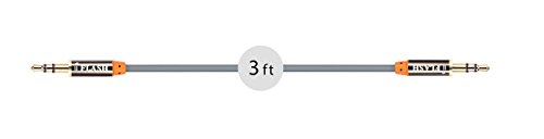 IFLASH [2] Допълнителен аудио кабел 3.5 мм (дължина 3 метра) AUX - златно дизайн, конектор към конектора за iPod, iPhone,