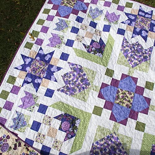 Комплект за стеганого одеяла Love Sew True Fabrics - Диви цветя - Цветната градина (87 x 87)