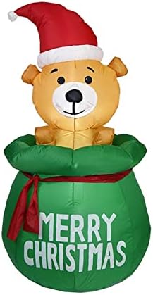 PIFUDE Дядо Коледа Надуваем Дядо Коледа 2,4 м Играчка с Подсветка Коледна Украса Семейно Парти на Открито Градина Нова Година (Цвят: Emerald)