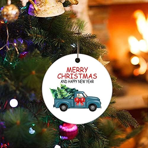 Коледни Украси В Памет Коледен Камион Керамични Украшение На Подаръци, Украси Коледно Дърво Висящи Бижута Магазини За Празнична Украса