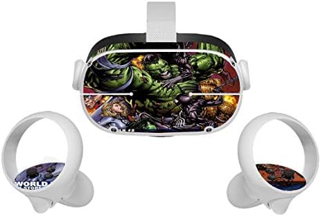 Зелен Титан Герой на Филма Oculus Quest 2 на Кожата VR 2 Кожи Слушалки и Контролери Стикер, Защитен Стикер Аксесоари