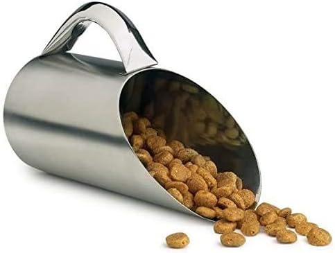 KCHEX лъжичка за храни за домашни любимци, 12 грама от неръждаема стомана с матово покритие 1,5 чаша суха храна за кучета