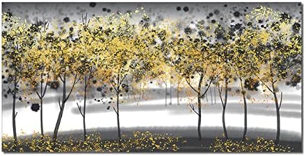 WunM Studio CE Абстрактни Цветни Картини с Дървета, Ръчно Рисувани Живопис с маслени бои Върху Платно, Красиво Съвременно