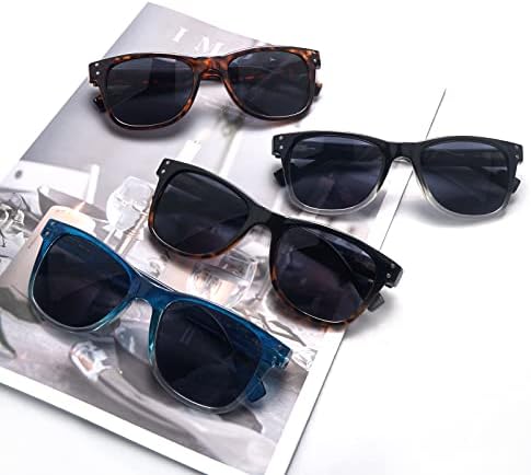 Слънчеви Очила за четене SUNVOES, 4 опаковки, Дамски Слънчеви Очила за четене с пружинным тръба на шарнирна връзка, защита