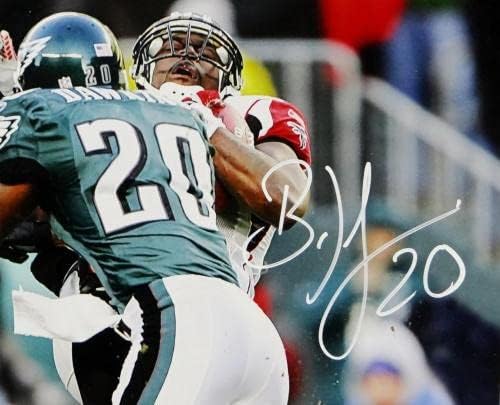 Снимка на Брайън Хокинг с автограф на Eagles 16x20, които правят удари PF - Бекет Auto * White Снимки NFL с автограф