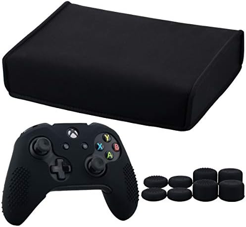 9CDeer Мек Неопреновый Защитен калъф от Мръсотия и Прах Черен цвят за Xbox One S Хоризонтална версия + 1 Бр. Силиконов Калъф