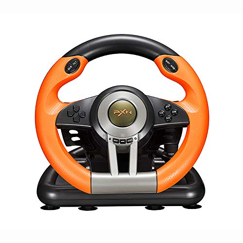 PXN V3III PC волана на 180 градуса Универсално USB Кола Гоночное Игралното колело с Педали за PS3, PS4, Xbox One, Xbox Series X/ S, Nintendo Switch Оранжев цвят (Използва - като нов)