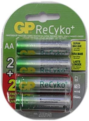 GP Recyko AA NiMH, Предварително заредена Акумулаторна батерия 1,2 През 2100 mah 2 Батерии + 2 безплатни Общо 4 батерии