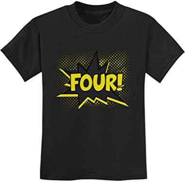 Четири! Тениска Супергерой на 4-ти Рожден Ден, Подарък За 4 Години, Детска Тениска