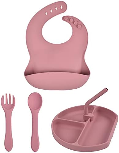Аксесоари за хранене на бебета с led подсветка - Комплект за хранене HOFISH Baby - Комплект посуда за самостоятелно приготвяне на храна