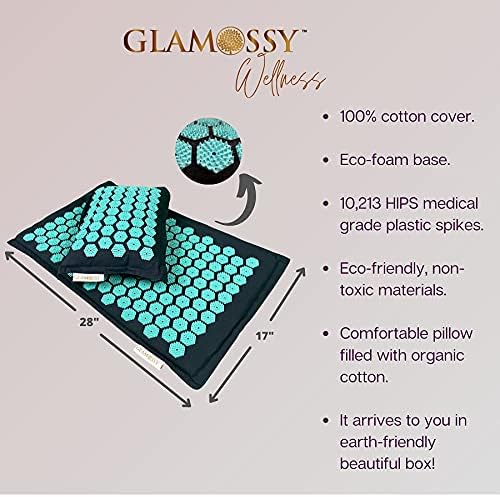 Комплект постелки и възглавници за точков масаж Glamossy - Лимитирана серия - Подложка за облекчаване на стреса + Лумбална възглавница