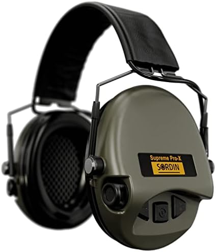 Защитни слушалки Sordin Supreme Pro-X Slim Active - Съвместими с дъга релса - Комплекти от кожа каишка и с пяна на Електронни слушалки