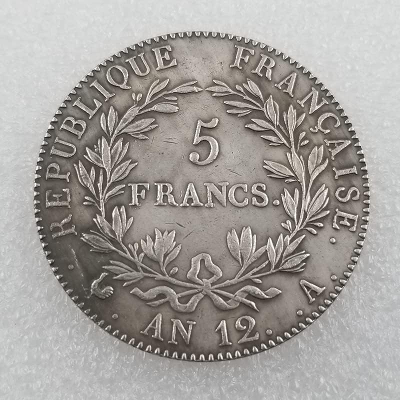 Старинни Занаяти Френски 1803 Възпоменателна Монета 5F Мемориал Медал може да Звучи Имитация на Сребърен Долар на Външната търговия
