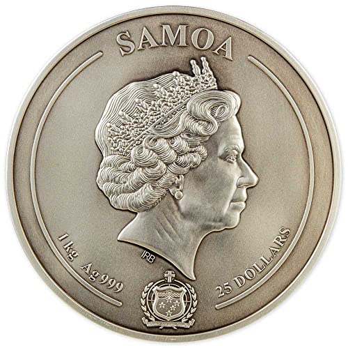 2022 DE Многопластова PowerCoin Великденските 1 Кг Сребърна монета 25$ Самоа 2022 Под стари времена