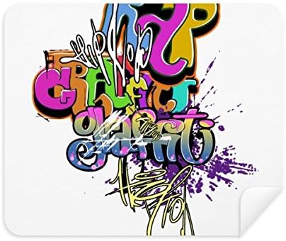 Градинска Култура Графити Цветни Думи Рап Плат За Почистване на Екрана за Пречистване на 2 елемента Замшевой Тъкан