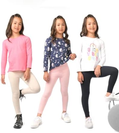 Комплект активни Леггинсов Yamp за момичета и деца, Модерен Удобни Ластични Панталони за деца, 3 опаковки