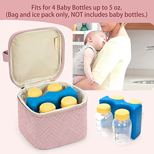 Раница-молокоотсос Fasrom с чанта-хладилник за бебешки бутилки и пакет с лед с Капацитет 4 бебешки бутилки с тегло до 5 грама, лесно се