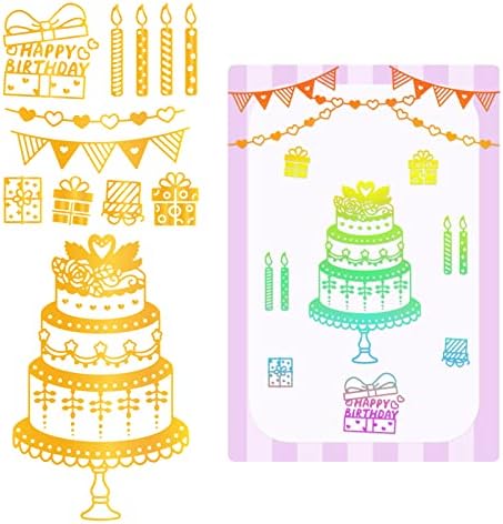 GLOBLAND 2 бр. Торта за рождения Ден на Горещо Фолио Табела Подарък Свещ Банер за направи си САМ Фолио Хартия Релефен Декор За Scrapbooking