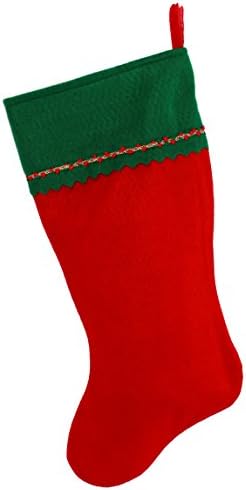 Първоначално Коледни Чорапи с бродирани мен монограм, Зелено и Червено фетр, Инициал J