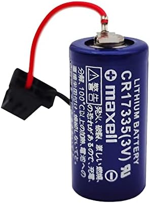 YICUAA 5 Опаковки CR17335 3V 1750mAh Батерия за Fanuc Drive Батерия CR17335 (3V) Батерия с Черен приставка адаптер, 33,5 * 17 мм