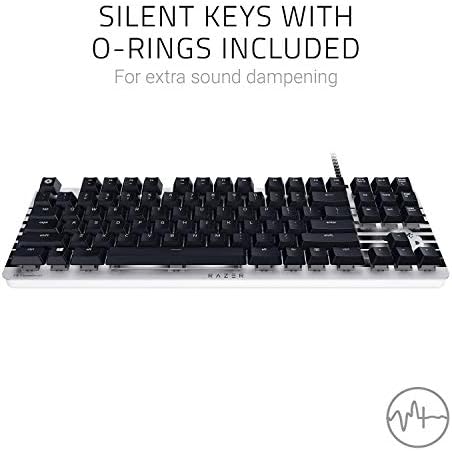 Механична клавиатура Razer BlackWidow Lite TKL без клавиши: Оранжево ключове ключове - Тактилни и безшумни - Бяла Индивидуална подсветка