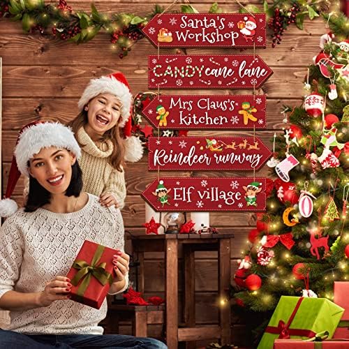Дървена Коледна Табела, Селски Висящи Знаци със Стрелки, указателя на Посоката на Коледно Парти, Знаци от Пряничного Дърво, Начало Декор,