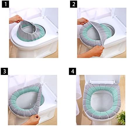 Rhsemi 5 бр. Комплект Калъфи за седалки на тоалетни от мека материя, Лесна Инсталация и почистване на Покривала За Седалките